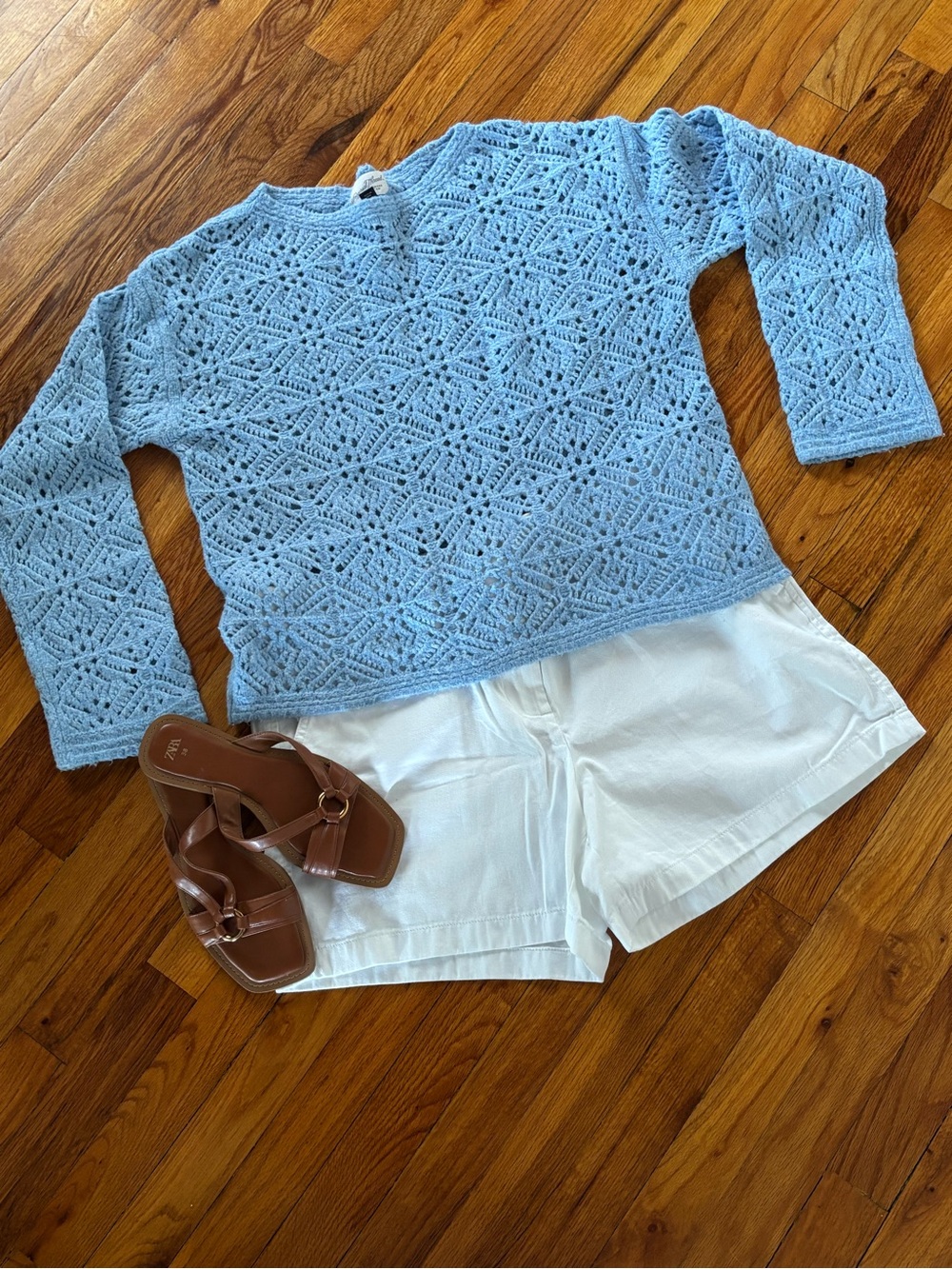 GUC Blue Crochet Pullover Sweater
